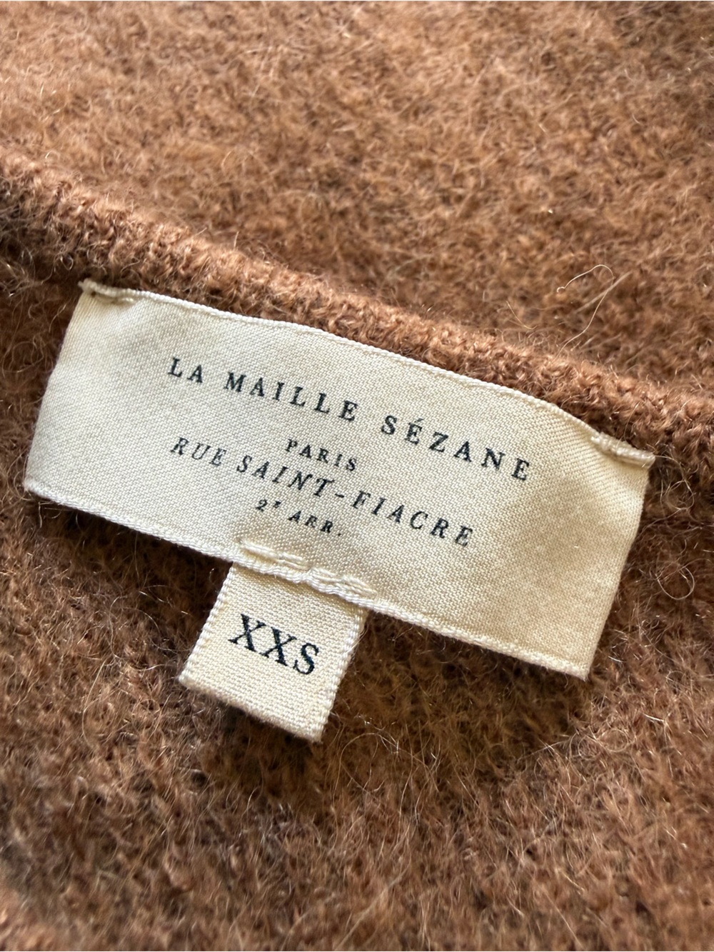 SEZANE Gaspard Cardigan in Camel Brown Size XXS - Picture 6 of 8